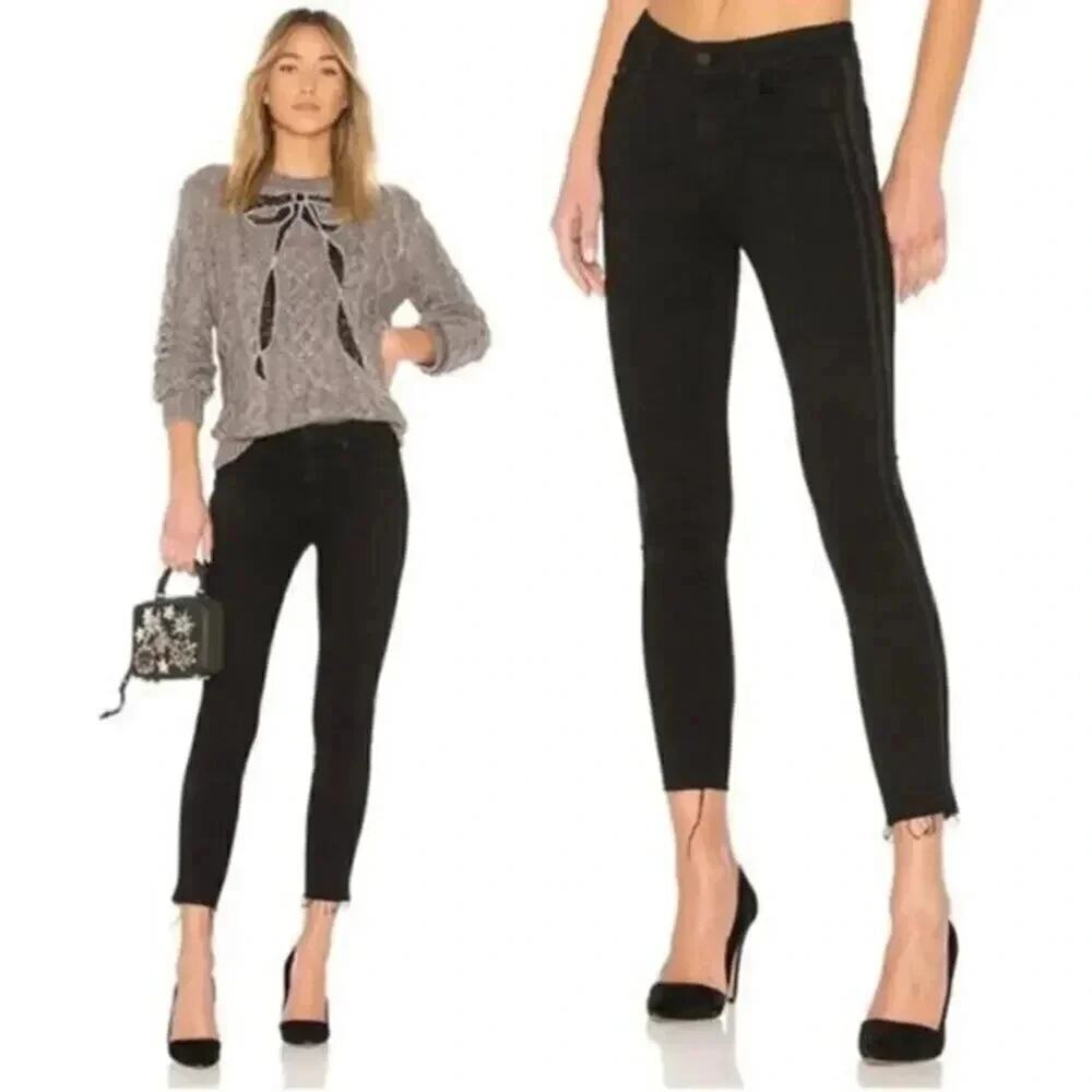 MOTHER High Waisted Looker Ankle Fray Guilty Party Racer size 26 B1607